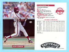 1989 Tastykake Phillies Postcard # 8 Juan Samuel  Box 710 picture