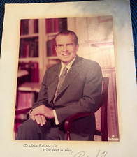 Richard Nixon Signed Bachrach Photo Portrait Inscribed to John Balione Jr 22x30 picture