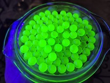 100 Uranium Glass Marbles 10mm picture