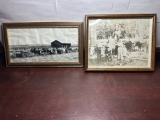 2 Vtg 1900s Photo American Settlers Homestead Western, Farmer’s In California picture