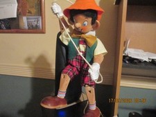 VTG HAND CARVE PINOCCHIO ON A ROPE SIGN JOSEPH AN IRENE picture