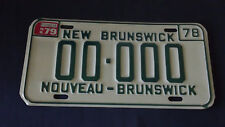 Vintage 1978  NEW BRUNSWICK SAMPLE   License Plate   00-000 78/79 TAGS picture
