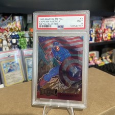 1995 Marvel Metal Captain America #2 PSA 9 Pop 132 picture