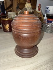 Vintage Hand Carved Wooden Honey/Jam Jar With Lid. Circa 1950 D11 picture