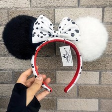 Disney Parks Minnie Mickey Mouse Ear 101 Dalmations Cruella Devil Headband NWT picture