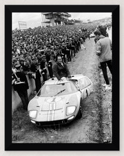 12X9 FRAMED 1966 LE MANS KEN MILES BRUCE MCLAREN FORD GT40 REPRODUCTION PHOTO picture