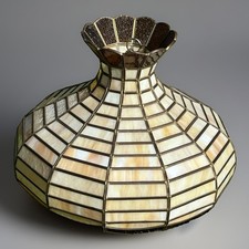 Gorgeous Vintage Tiffany Style Slag Glass Hanging Light Or Floor Lamp Shade picture