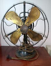 Original Antique General Electric Brass Blade Oscillating Fan 13