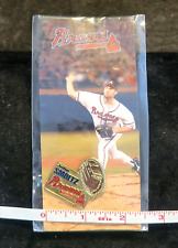 John Smoltz Atlanta Braves #29 Pitcher Lapel Pin Tie Tack on souvenir card picture