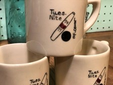 3 Vintage 1970s Nantucket Old Spouter Handpainted Mugs 
