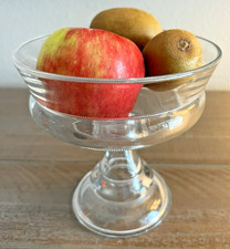 Antique Heisey #1225 Plain Band Sawtooth Footed Compote Diamond H Glass picture