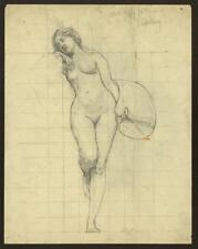 Nude study for figure of Painting,Woman,Kenyon Cox,c1896,holding her palette picture