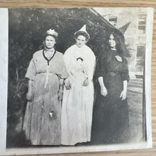 Witches trio RPPC real Photo Postcard Halloween Unusual rare Witch picture