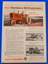 1953 Allis Chalmers WD45 Tractor Classic Old School Choice Of Fuel Farm Print Ad picture