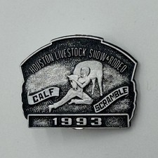 1993 Houston Livestock Show & Rodeo Pin Calf Scramble VTG picture