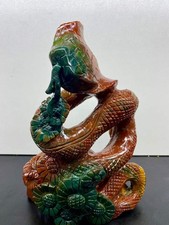 4.56LB Natural Ocean Jasper Quartz Hand Carved snake Skull Crystal Reiki Decor picture