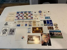 Large Political Lot 1934+ Pins Buttons Stickers Postcards JFK LBJ RFK picture