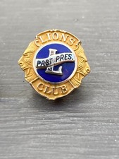 VTG Lions Club Past President Pin Solid 10k Yellow Gold Enamel Service Award picture