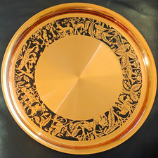 Vintage Solid Copper African Safari Tray Zimbabwe Harare Giraffe Zebra Wildlife picture