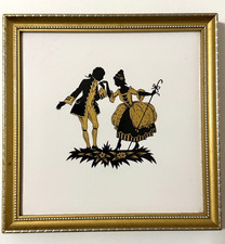 Vintage Stroud UK R J D Fine Art China Plaque Silhouette Wall Decor Rococco picture