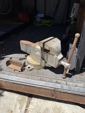 RARE Antique MONARCH VISE Prentiss #220 Lions Head Swivel Bench Vise 5