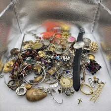 Vintage Junk Drawer Lot Jewelry Buttons Earrings Etc Lot 17 picture