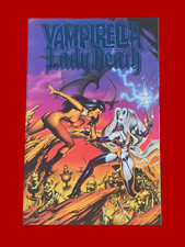 Vampirella Lady Death #1 Blue Foil/ W/COA 1999 Chaos Comics Horror Fantasy  picture
