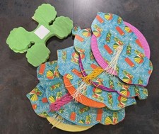 VTG Hand Painted Asian Paper Lantern Collapsible Accordion MCM Tiki Bar Decor picture