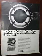 Vtg Vintage Print Ad - 1967 COLEMAN Camp Stove 