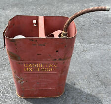 Antique Vintage Large Red Metal Gas Can w/pump by Protectoseal Co Chicago 8465D picture