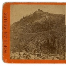 Stereoview of Donner Peak California Railroad by E&HT Anthony c1875 - Snow Sheds picture