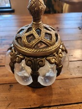 Vintage Baroque Gothic Victorian hand blown bubble glass silver plated jar A picture