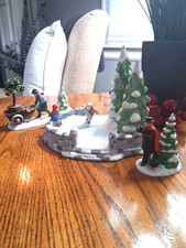 Vtg. Dept. 56 Village Collection Skating Pond & 2 Figures-Master Gardener & Man picture