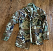 Vintage 1990s US Marines Woodland Camo Shirt Military Small-regular picture