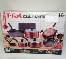 T-Fal Culinaire 16-Pc. Nonstick Aluminum Red Cookware Set. Red BRAND NEW SEALED picture