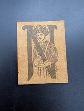 c1910 Letter N Woman Tobacco Leather Alphabet Series Antique Premium picture