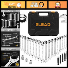 33-Piece Combination Ratchet Wrench Set | SAE & Metric Sizes (1/4
