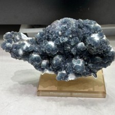9.15LB Rare Natural blue Fluorite Crystal Quartz Mineral Specimens +Stand picture