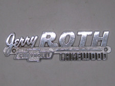 Vtg 1960's Jerry Roth Chevrolet Lakewood Colorado Dealership Chrome Badge Emblem picture