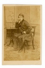 Carte de Visite CDV Portrait of Young Man in an Artistic Pose picture