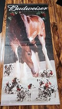 2001 LG 2 Sided Budweiser Christmas Banner Sign 70