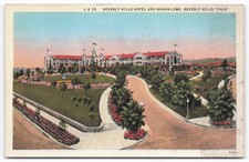Vintage Beverly Hills Hotel & Bungalows Postcard, Los Angeles Calif. picture