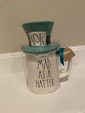 RAE DUNN Disney Alice In Wonderland MAD AS A HATTER Double Sided Mug w/ Topper picture