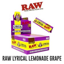 π 50 X RAW LYRICAL LEMONADE GRAPE KING SIZE WIDE ORGANIC HEMP PAPERS π 50PK π picture