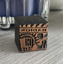 Vintage Radios Better Reception Copper Letterpress Printing Block Wood Printer picture