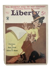 Vintage Liberty Magazine Cover November 3, 1934 Witch Black Cat picture