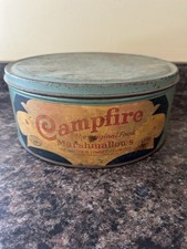 Rare Vintage 1920s Blue Campfire Marshmallows Tin Paper Label 3 Lbs Size picture