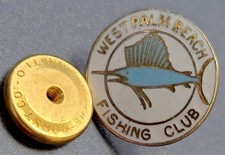 Vintage West Palm Beach Fishing Club 18K Gold Enamel Sailfish Lapel Pin Dorst picture