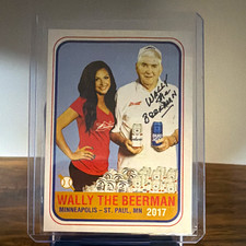 Wally the Beerman 2017 St Paul Saints/Twins Autographed Card. Rare card picture