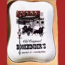 Vintage Old Original Bookbinder's Philadelphia Advertising Ceramic Ashtray picture